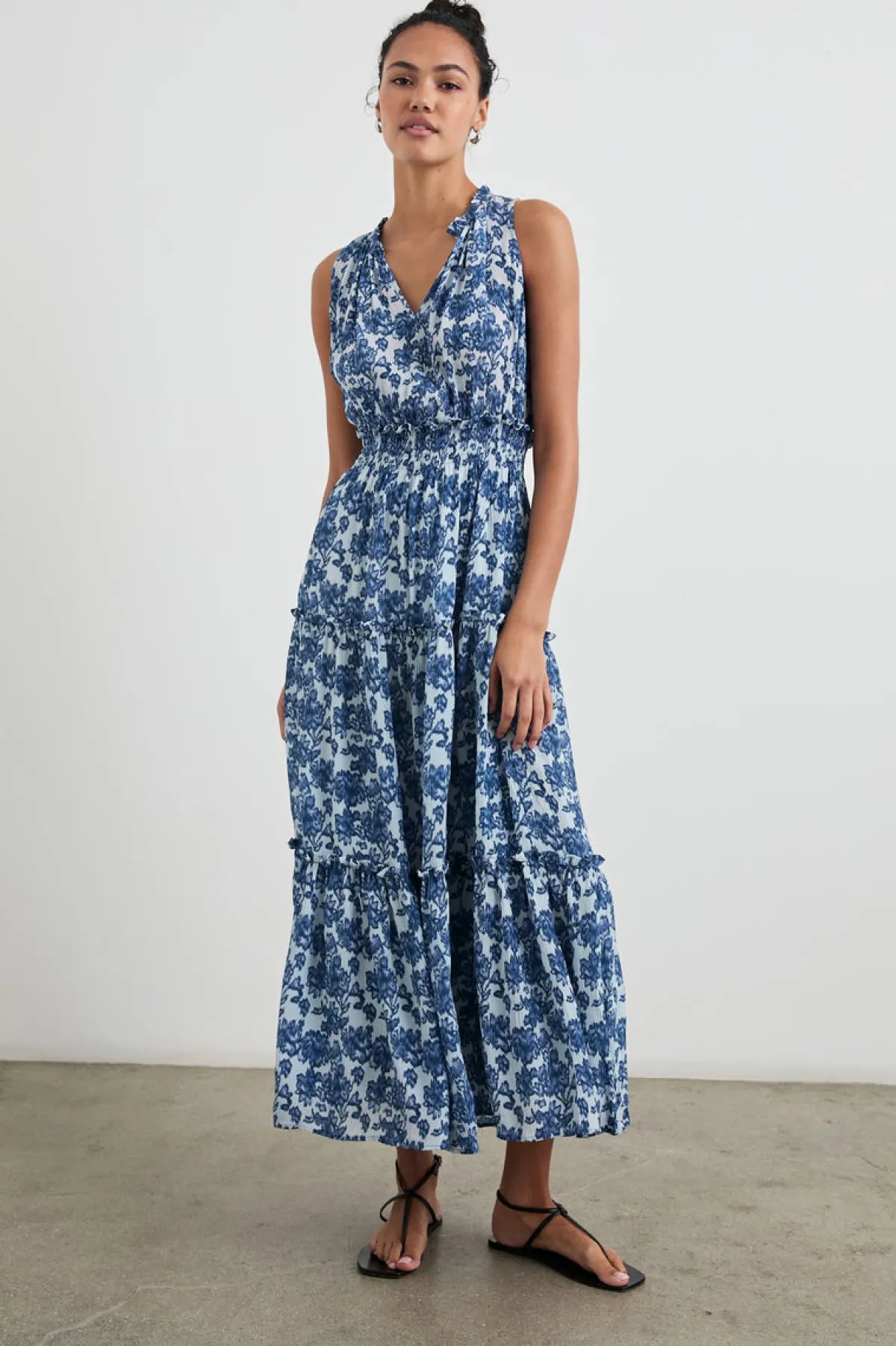 LOULOU DRESS - CHAMBRAY FLORAL|Rails Best