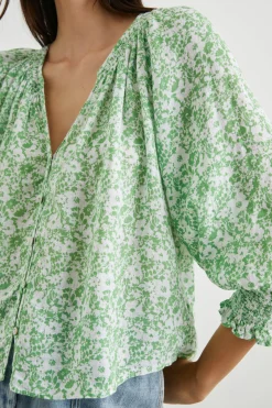 MARIAH TOP - GREEN TEXTURE FLORAL|Rails Fashion