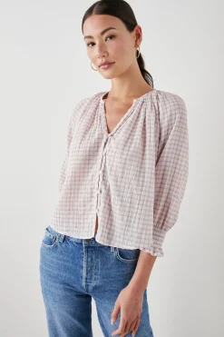MARIAH TOP - SOFT ROSE CHECK|Rails Discount