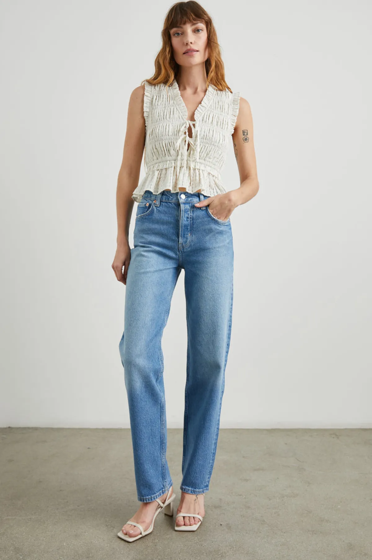 MARTINE TOP - IVORY SEERSUCKER|Rails Outlet