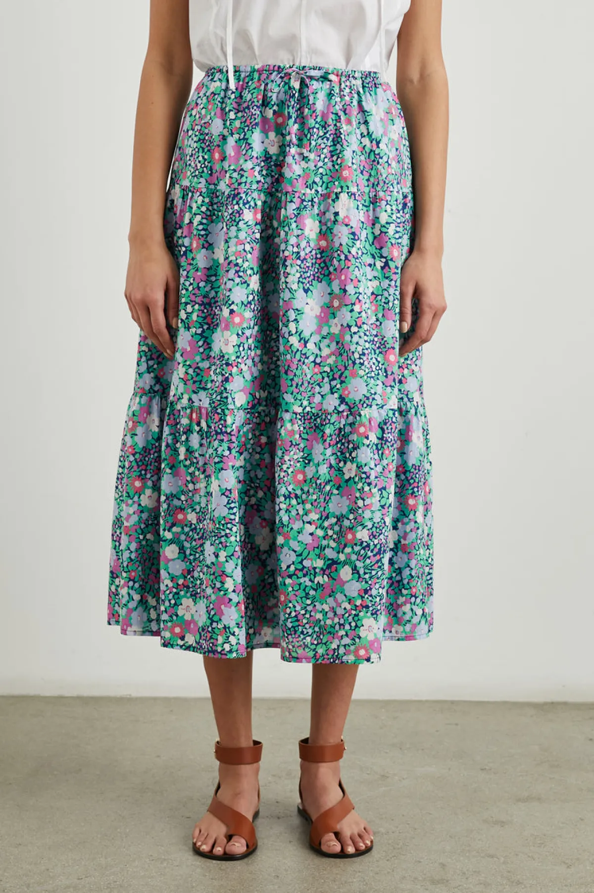 MARY SKIRT - NAVY LEILANI FLORAL|Rails Cheap