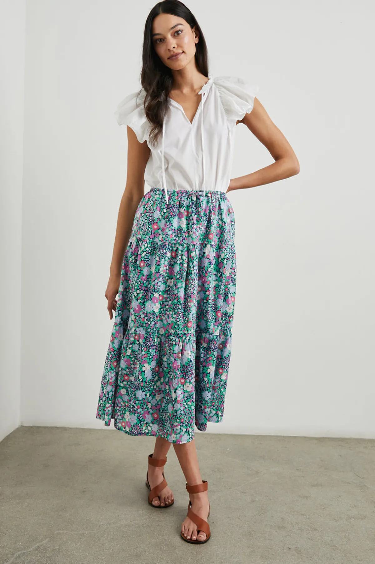 MARY SKIRT - NAVY LEILANI FLORAL|Rails Cheap