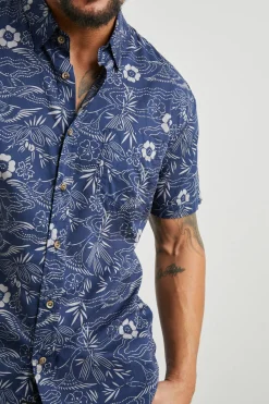 MONACO SHIRT - JAPANESE STENCIL NAVY|Rails Store