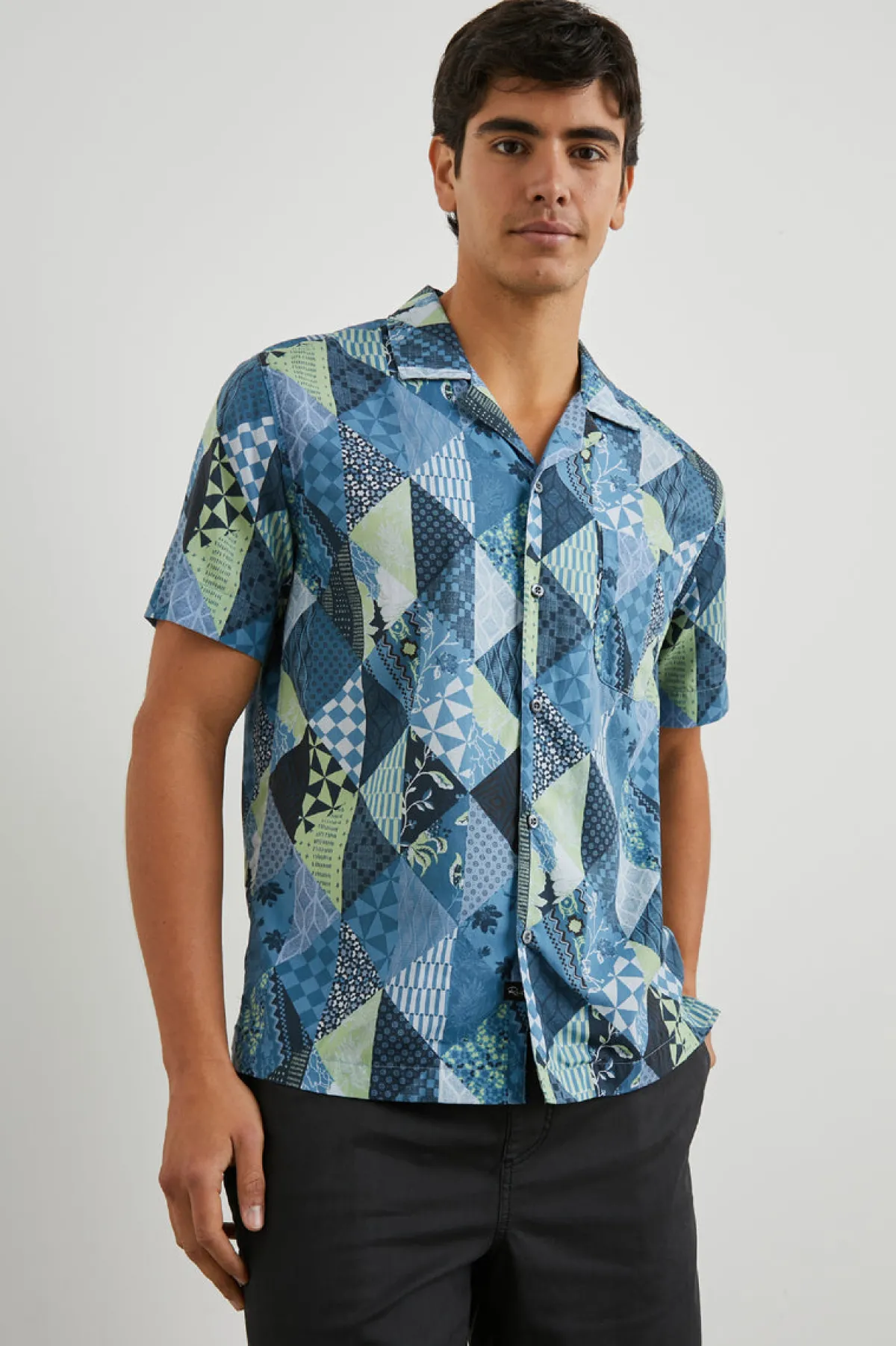 MORENO SHIRT - TRIANGLE PATCHWORK SHADOW|Rails Hot