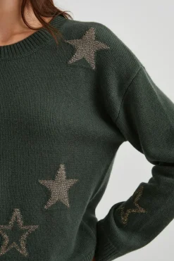 PERCI SWEATER - OLIVE GOLD STARS|Rails Outlet