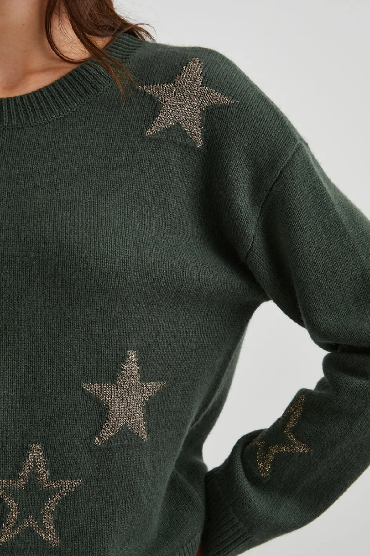 PERCI SWEATER - OLIVE GOLD STARS|Rails Outlet