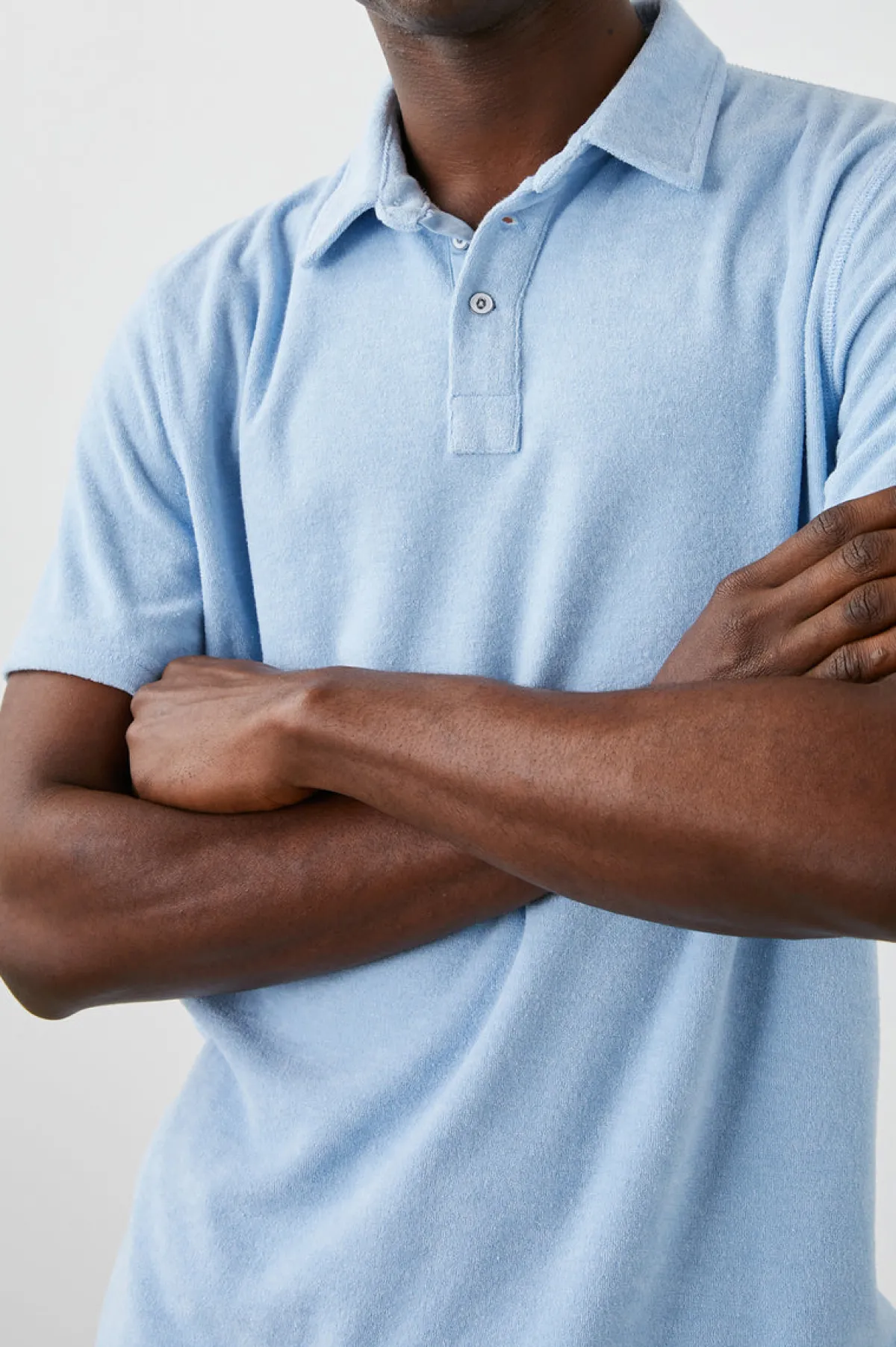 RHEN POLO SHIRT - TERRY CHAMBRAY BLUE|Rails Discount