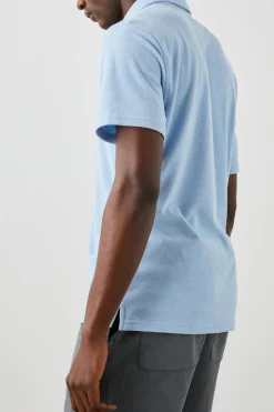 RHEN POLO SHIRT - TERRY CHAMBRAY BLUE|Rails Discount