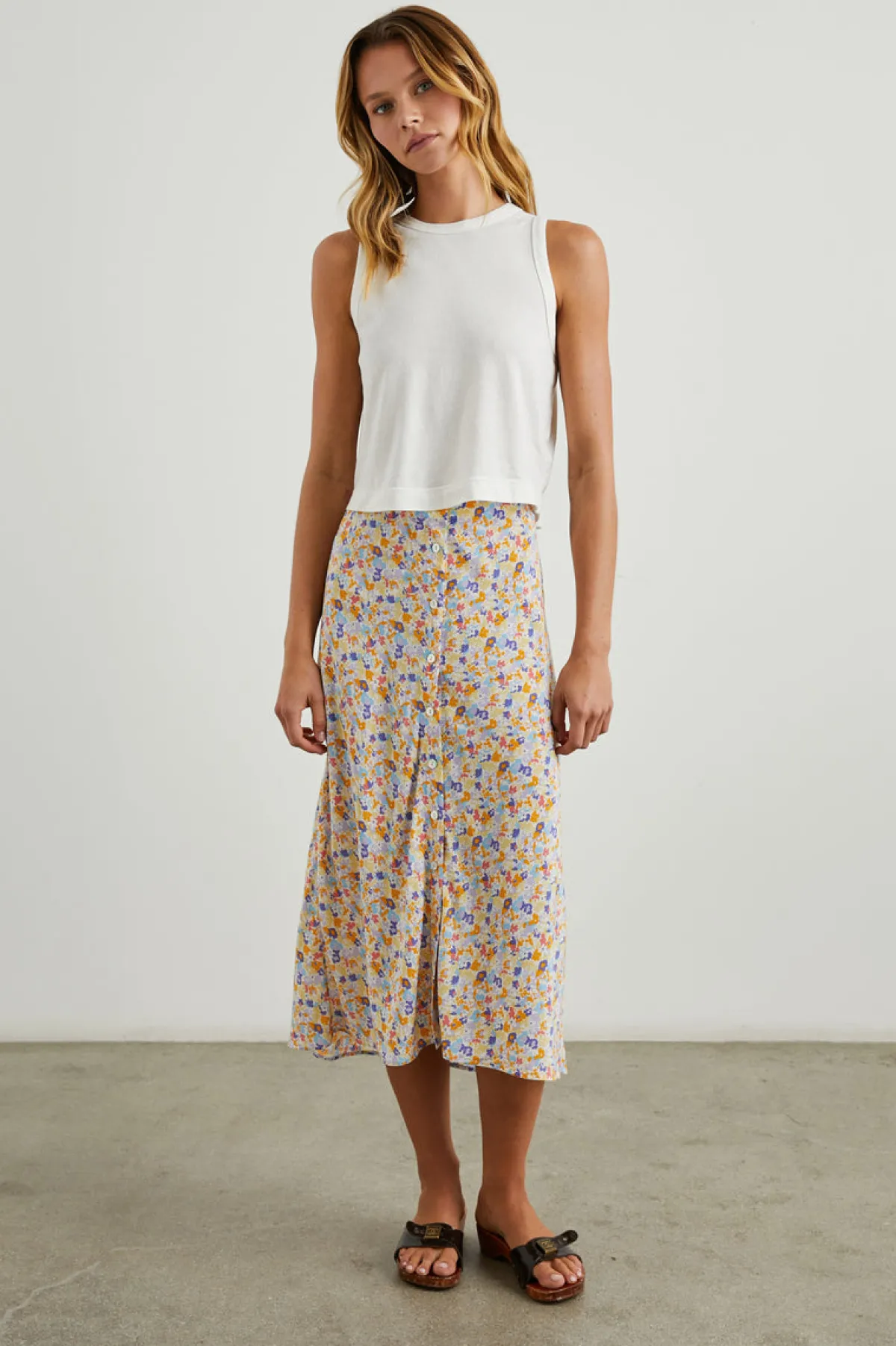 ROSETTA SKIRT - PAPAYA FLOWERS|Rails New