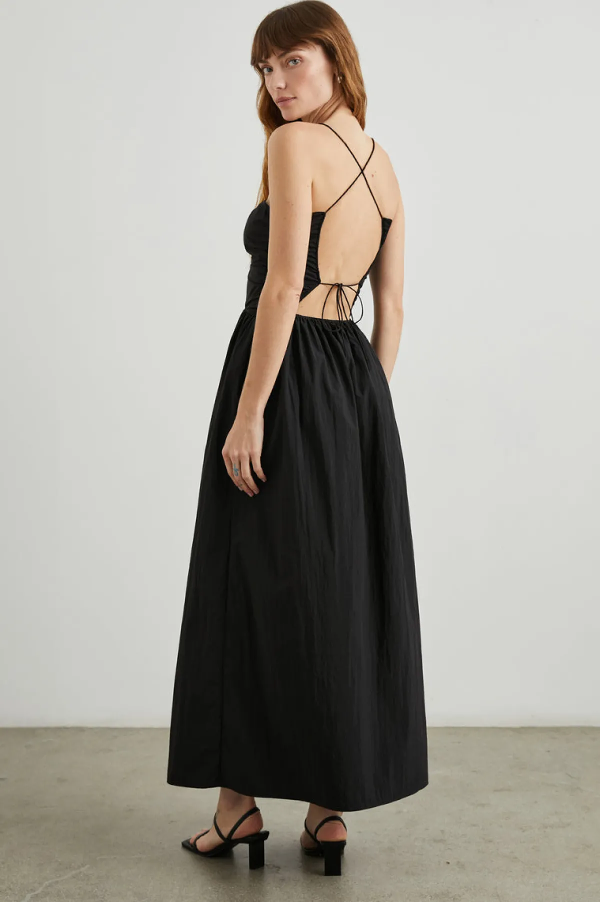SILVIA DRESS - BLACK NYLON|Rails Discount