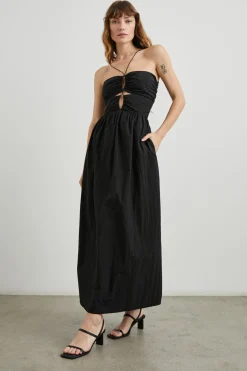 SILVIA DRESS - BLACK NYLON|Rails Discount
