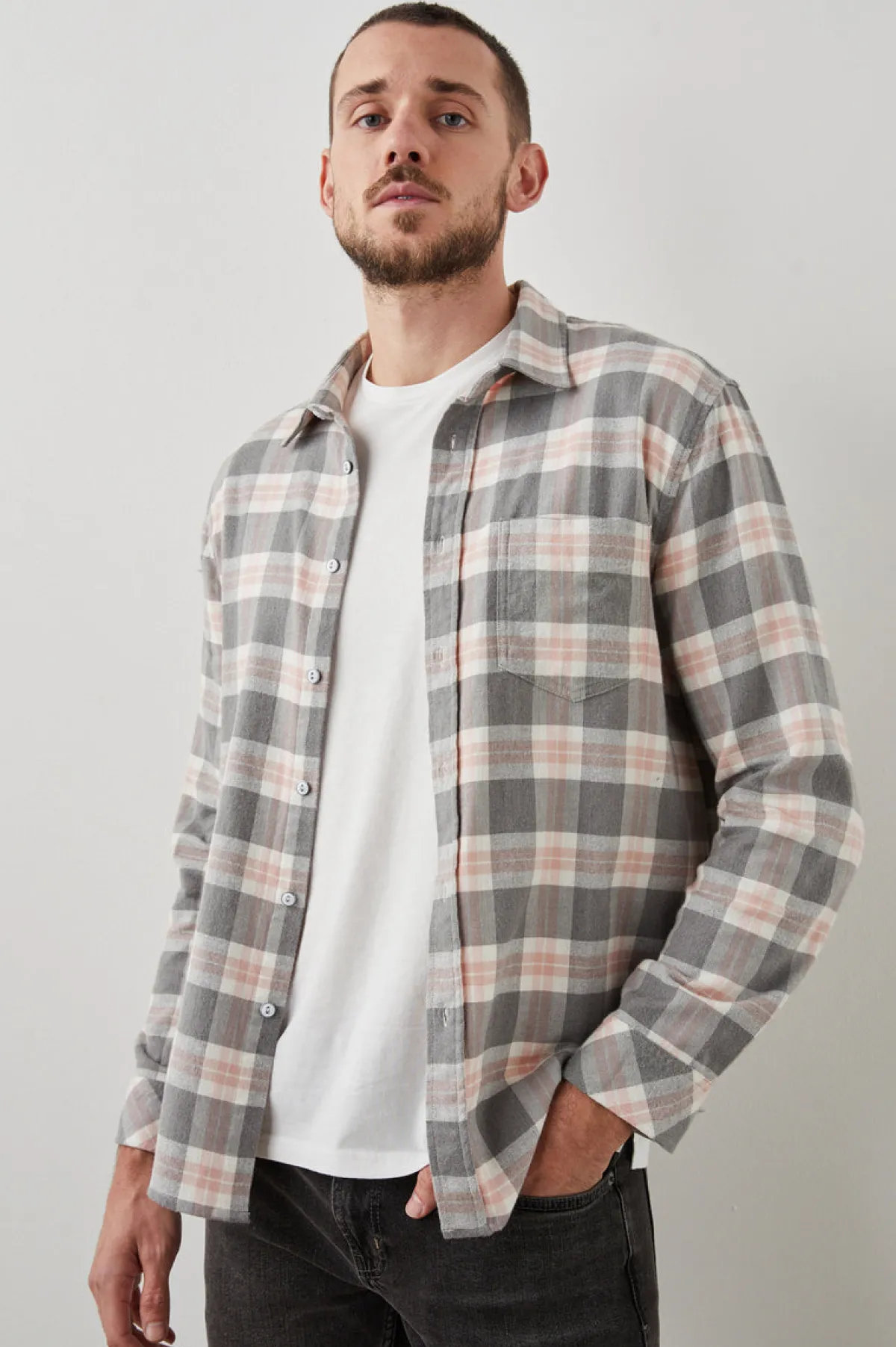 SUSSEX SHIRT - CHARCOAL HEATHER PRAWN|Rails Store