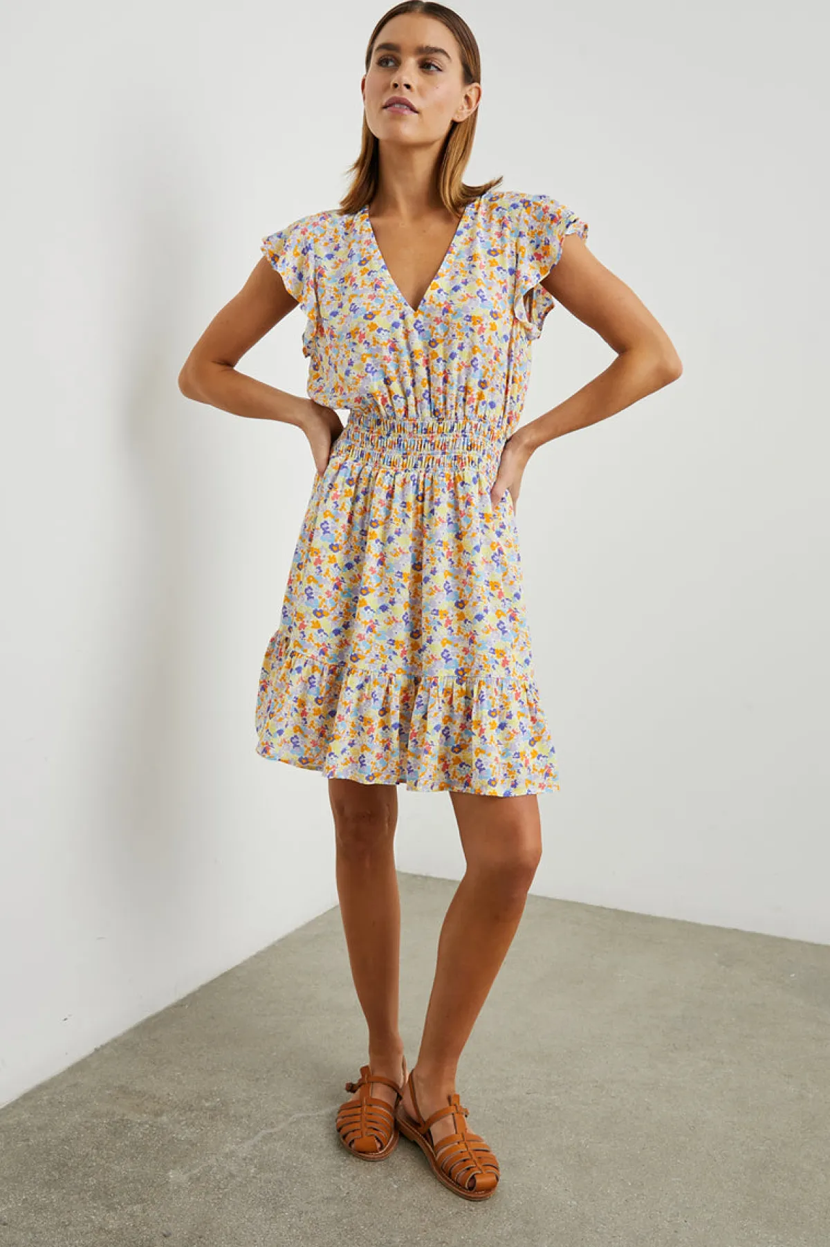 TARA DRESS - PAPAYA FLOWERS|Rails Sale