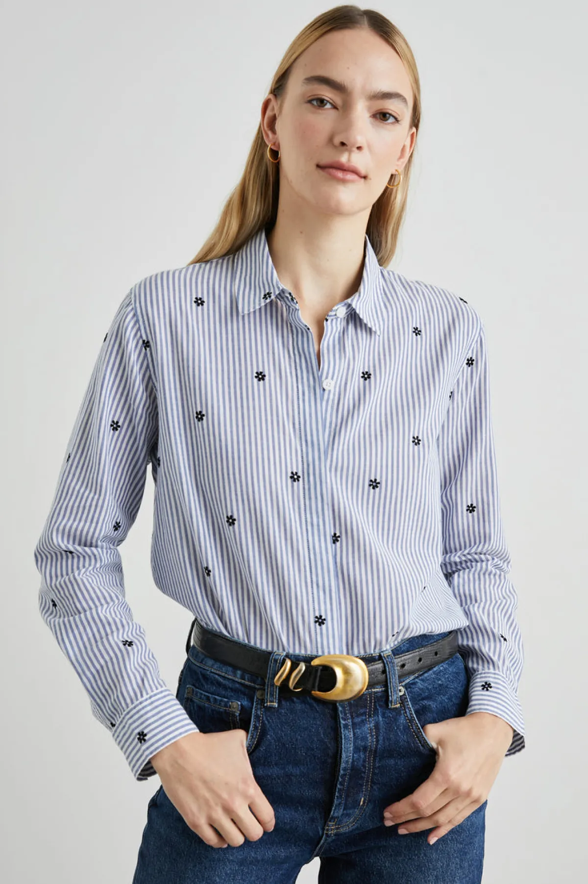 TAYLOR SHIRT - FLOCKED DAISIES|Rails Shop