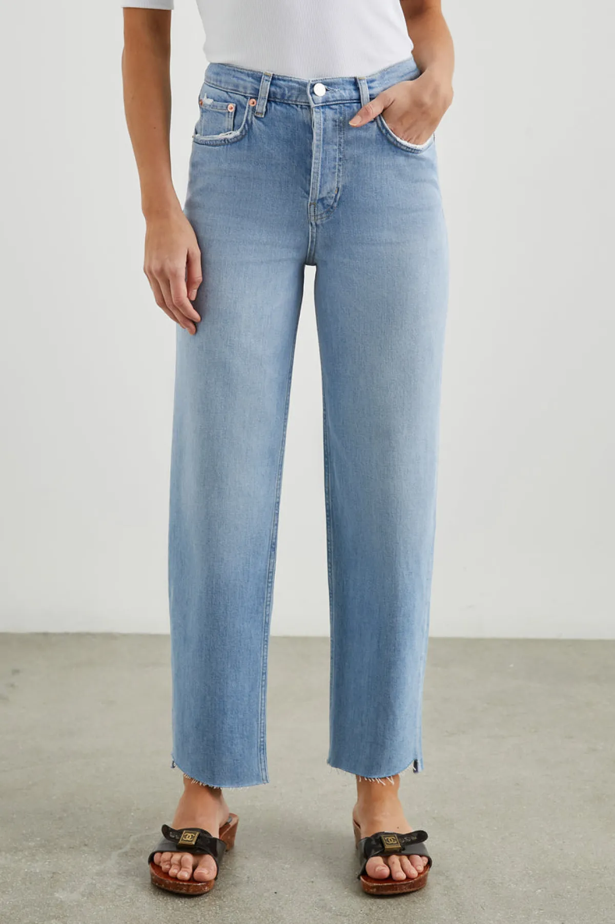 TOPANGA CROP STRAIGHT - BLUE MIST STEP HEM|Rails Store