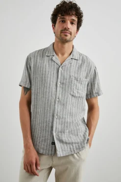WAIMEA SHIRT - QUINOA NAVY STRIPE|Rails Cheap