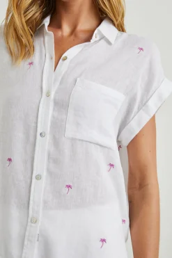 WHITNEY SHIRT - FUCHSIA EMBROIDERED PALMS|Rails Best Sale