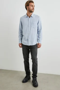WYATT SHIRT - BLUE MELANGE|Rails New