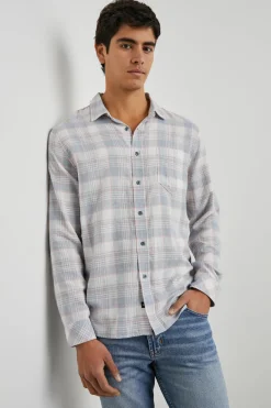 WYATT SHIRT - COBALT FLAMINGO MELANGE|Rails Best