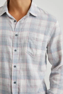 WYATT SHIRT - COBALT FLAMINGO MELANGE|Rails Best