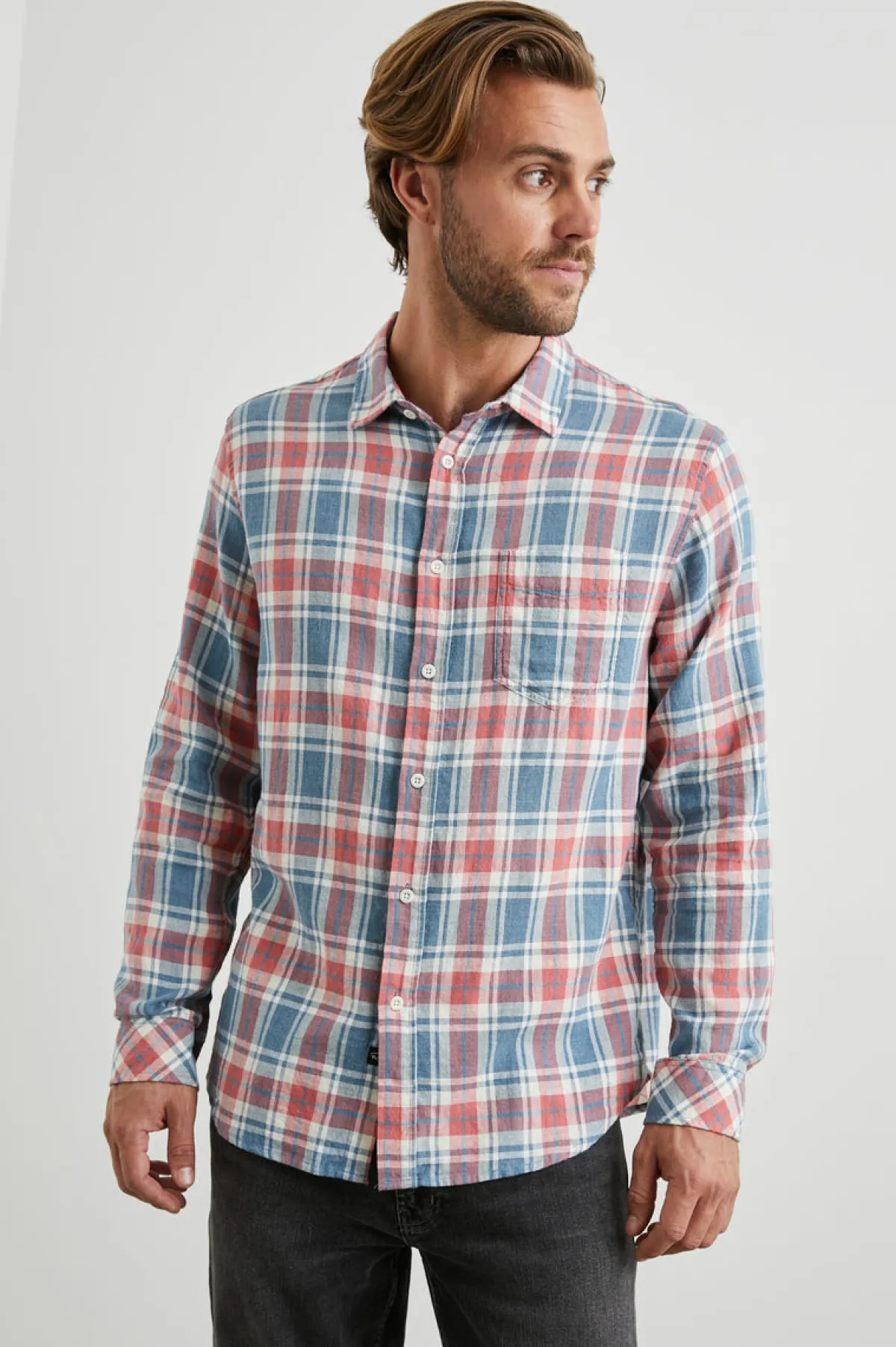 WYATT SHIRT - INDIGO MELANGE ROSE|Rails Discount