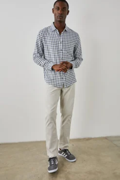 WYATT SHIRT - NAVY GINGHAM MELANGE|Rails Flash Sale
