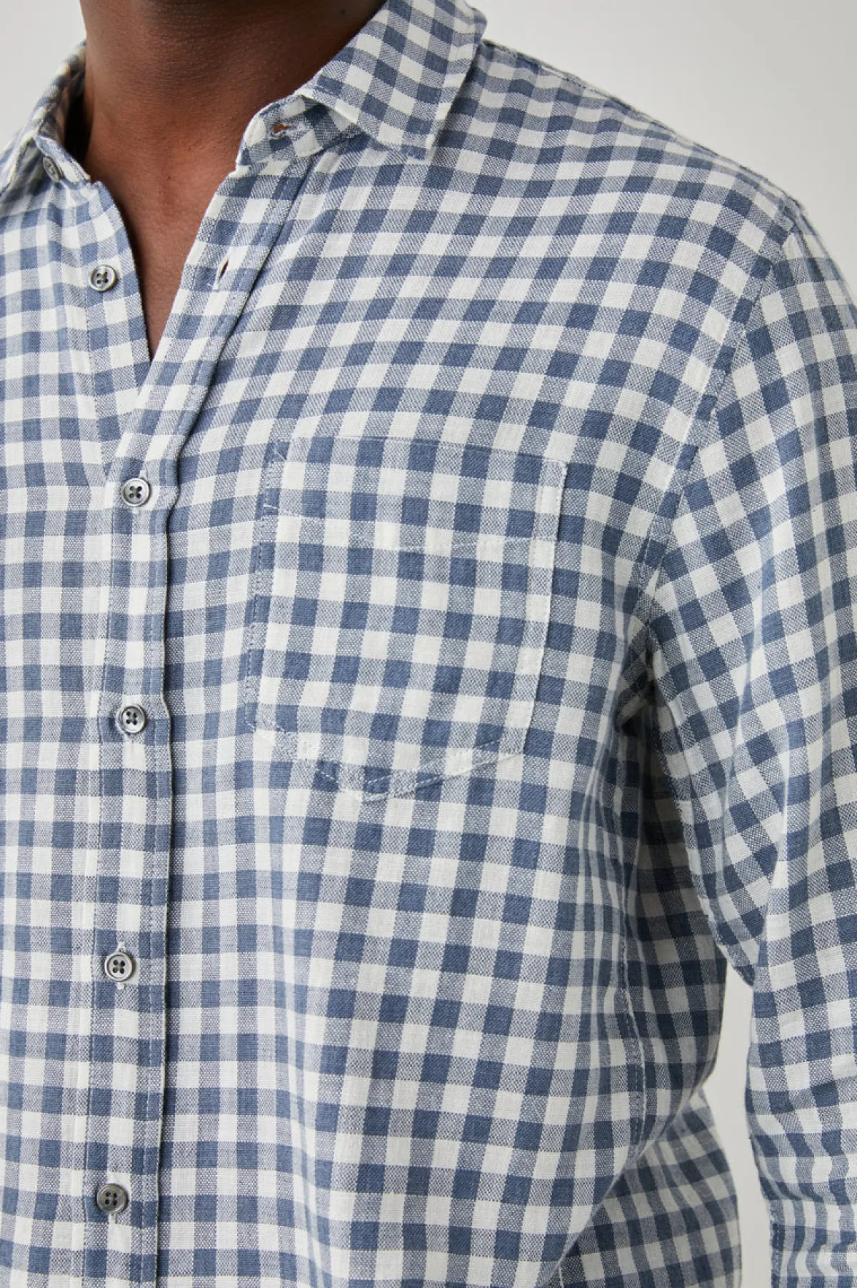 WYATT SHIRT - NAVY GINGHAM MELANGE|Rails Flash Sale