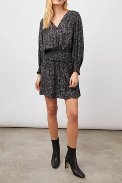 ZANA DRESS - CHARCOAL ABSTRACT ANIMAL|Rails Flash Sale