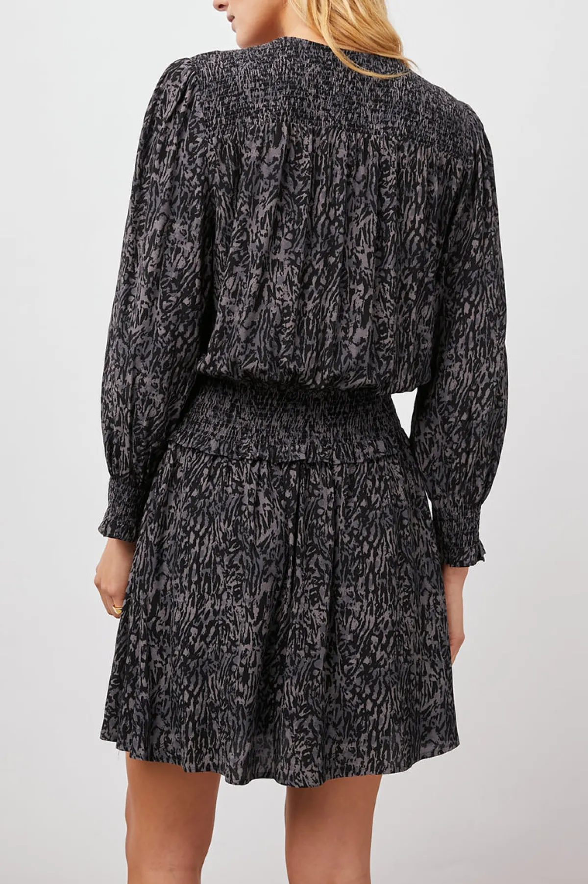 ZANA DRESS - CHARCOAL ABSTRACT ANIMAL|Rails Flash Sale